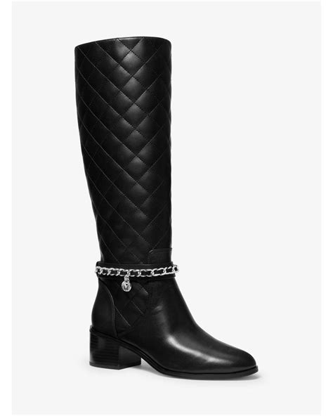 Michael Kors Elsa Quilted Leather Boot In Black 